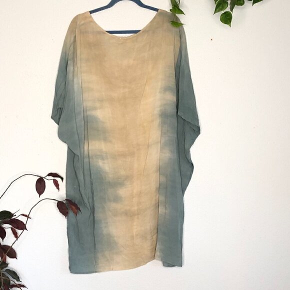 Moon & Sky Urban Outfitters Oversized Kaftan Tunic Dress Ombre Dye Blue NWT - Picture 4 of 4